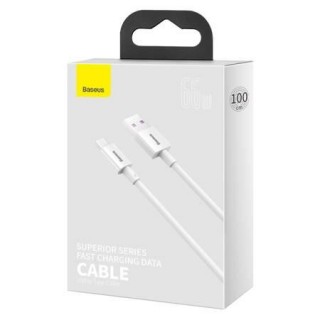 Cable USB A plug - USB C plug 66W 1.0m white (do not compatible with iPhone 15) Superior BASEUS