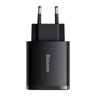 Wall Quick Charger 30W 2xUSB + USB-C QC3.0 PD3.0, Black