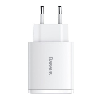 Wall Quick Charger 30W 2xUSB + USB-C QC3.0 PD3.0, White