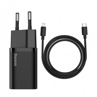 Wall Quick Charger Super Si 20W USB-C QC3.0 PD with Lightning 1m Cable, Black