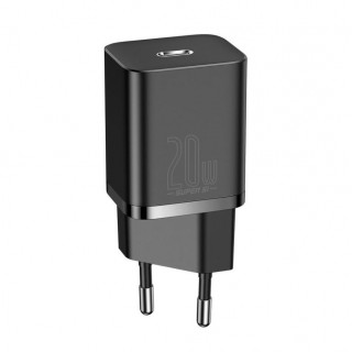 Wall Quick Charger Super Si 20W USB-C QC3.0 PD with Lightning 1m Cable, Black