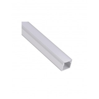 Aluminum profile with white cover for LED strip, anodized, surface, high, LINE, 2m