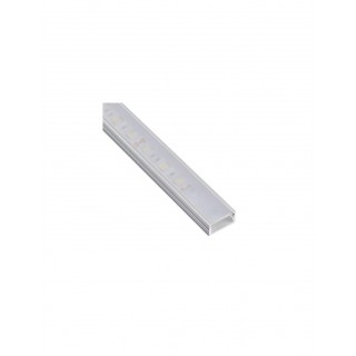 Aluminum profile with white cover for LED strip, anodized, surface LINE MINI 2m