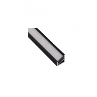 Aluminum profile with white cover for LED strip, black, corner 30/60° TRI-LINE MINI, 2m