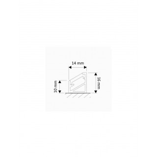 Aluminum profile with white cover for LED strip, anodized, corner 30/60° TRI-LINE MINI, 2m