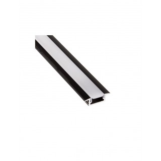 Aluminum profile with white cover for LED strip, black, recessed INLINE MINI XL 3m