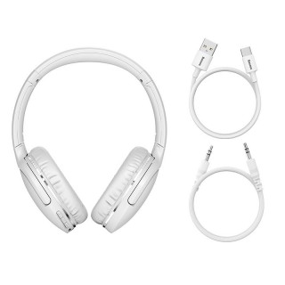 Wireless Bluetooth 5.3 Over-Ear Headphones Encok D02 Pro with Microphone, White