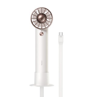 Portable Mini Fan 4000mAh with Built-in USB-C Cable, White