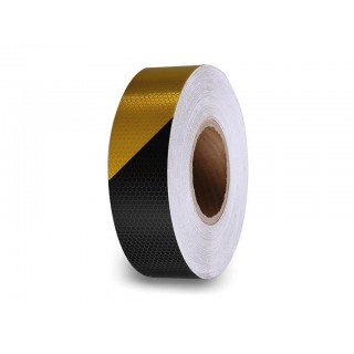 Honeycomb reflective tape 5cm x 5m - Black/Yellow