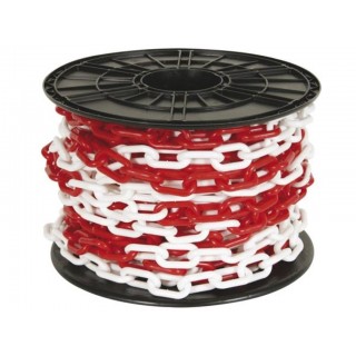 RED/WHITE CHAIN 8 mm ON REEL - 25 m
