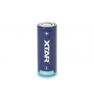 XTAR LITHIUM-ION 3.6 V - 5200  mAh  - 26650 - RECHARGEABLE ROUND CELL