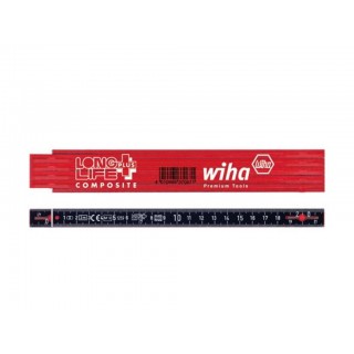 Wiha Folding ruler LongLife Plus Composite 2 m metric, 10 segments (37067) red/ black