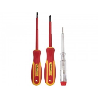 SET OF 2 INSULATED SCREWDRIVERS + VOLTAGE TESTER