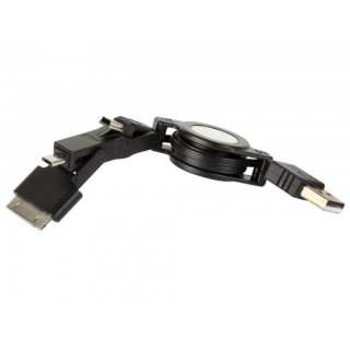 MINI USB + MICRO USB + IPAD/IPOD USB RETRACTABLE CABLE