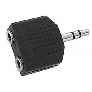 DUAL FEMALE 3.5mm STEREO JACK TO MALE 3.5mm STEREO JACK