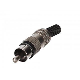 MALE RCA PLUG - NICKEL - BLACK