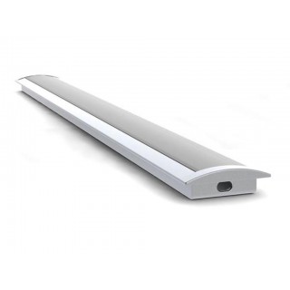 RECESSED SLIMLINE WIDE 8 mm - ANODIZED IN SILVER - ALUMINUM LED PROFILE - 2 m