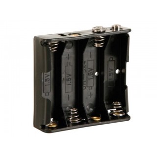 BATTERY HOLDER FOR 4 x AA-CELL (WITH SNAP TERMINALS)