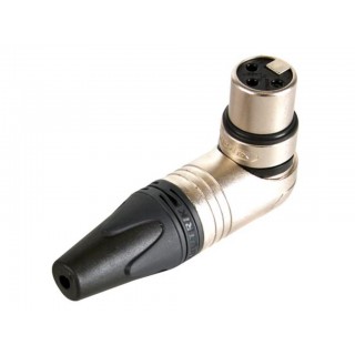 NEUTRIK - XLR FEMALE CABLE CONNECTOR, 3-POLE, RIGHT-ANGLE, NICKEL HOUSING, SILVER CONTACTS