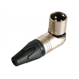NEUTRIK - XLR MALE CABLE CONNECTOR, 3-POLE, RIGHT ANGLE, NICKEL HOUSING, SILVER CONTACTS