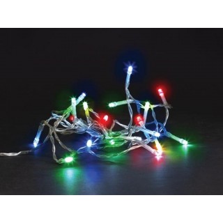 MEISSA LED - 2 m - 20 multi color lamps - transparent wire - modulator - batteries not provided