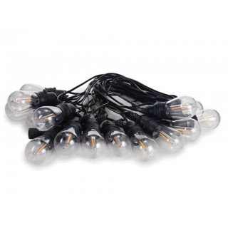 SOLAR LED - 15 m - 15 warm white lamps - black wire