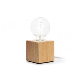 LAMP BASE - Decorative Lamp Base - Oak - Cube