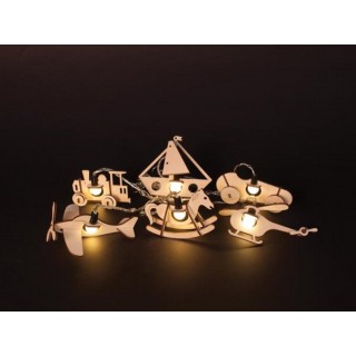 Woodlight - garland with toys - 2.5m - warm white lamps - batteries not provided