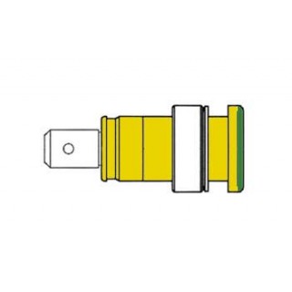 BUILT-IN SAFETY SOCKET 4mm, CONTACT PROTECTED / YELLOW + GREEN (SEB 2620-F6,3)