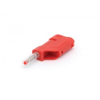 SET OF 4 PROTECTED BANANA PLUGS MALE RED, STACKABLE