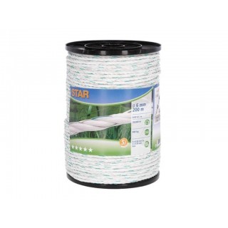Fencing rope Star 200 m, white/green, Ø 6 mm