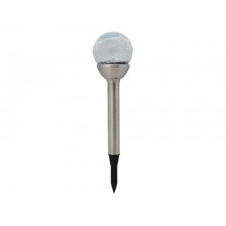 RGB LED SOLAR LIGHT - with stainless steel pole - 12 pcs in display