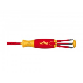 Wiha Screwdriver with bit magazine LiftUp electric sSlotted, Phillips with 6 slimBits in blister pack (38612)
