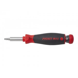 Wiha Screwdriver with bit magazine PocketMax® magnetic Mixed with 8 bits, 1/4"