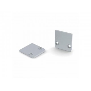 ANODIZED ALUMINIUM END CAP FOR SL15 FL PROFILE WITHOUT CABLE HOLE - SILVER