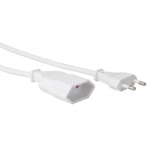 EXTENSION CABLE - 1.8 m - WHITE - 2G0.75 - CEE 7/16 "Europlug"+ C7