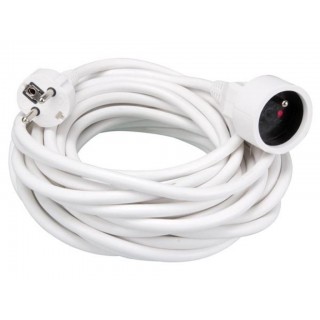 EXTENSION CABLE - 10 m - WHITE - 3G1.5 - FRENCH SOCKET