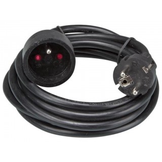 EXTENSION CABLE - 3 m - BLACK - 3G1.5 - FRENCH SOCKET