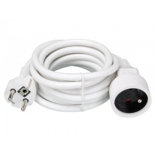 EXTENSION CABLE - 3 m - WHITE - 3G1.5 - FRENCH SOCKET