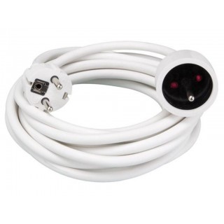 EXTENSION CABLE - 5 m - WHITE - 3G1.5 - FRENCH SOCKET