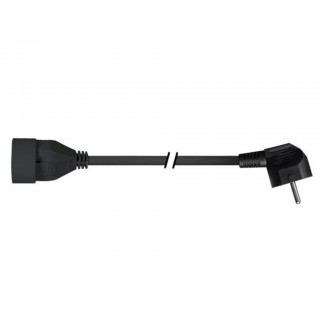 EXTENSION CABLE WITH 90° PLUG - 1.5 m - BLACK - 3G1.5 - FRENCH SOCKET