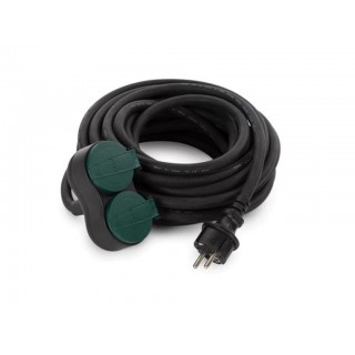 OUTDOOR EXTENSION CORD WITH 2 OUTLETS - 10 m - BLACK - 3G2.5 - FRENCH SOCKET