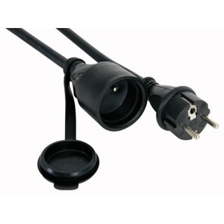 RUBBER EXTENSION CABLE - 25 m - BLACK - 3G2.5 - FRENCH SOCKET