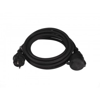 RUBBER EXTENSION CABLE - 5 m - BLACK  - 3G1.5 - FRENCH SOCKET