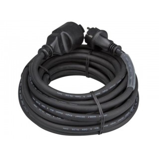 RUBBER EXTENSION CABLE WITH SHRINK TUBE - 3G2.5 - 10 m - FRENCH SOCKET