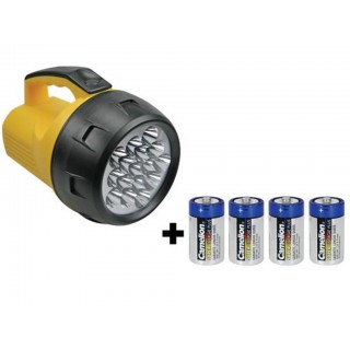 LED POWER TORCH - 16 LEDs - WITH 4 D-CELL BATTERIES