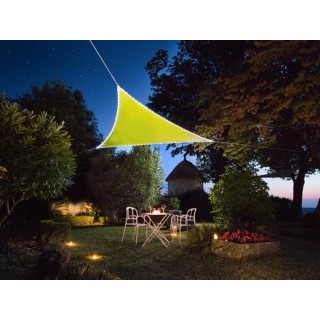 SHADE SAIL WITH BUILT-IN LED BORDER - TRIANGLE - 3.6 x 3.6 x 3.6 m - LEMON GREEN