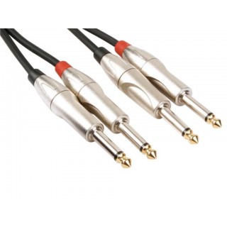 JACK CABLE - 2 x JACK 6.35 mm to 2 x JACK 6.35 mm - MONO - 5 m