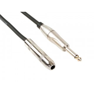 JACK CABLE - JACK 6.35 mm MALE to JACK 6.35 mm FEMALE - MONO - 5 m