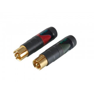 NEUTRIK - CINCH (PAIR), GENUINE GOLD PLATING, SOLID PIN, FOR 3 - 7.3 mm CABLE